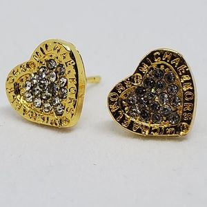 PAIR OF GOLD HEART SHAPE EARRINGS
